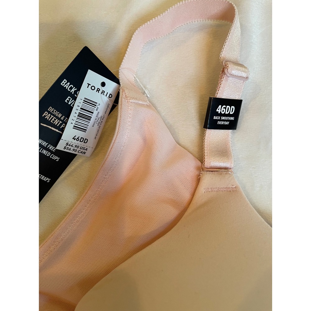 Torrid Curve 360 Back Smoothing Everyday Bra Wire Free Pink 46DD New - Picture 3 of 6